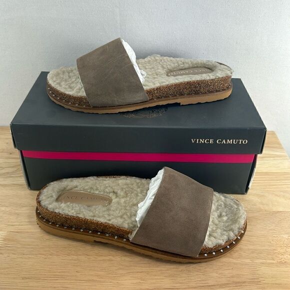 Vince Camuto Kanadial Sandal- Verona Suede- Tuscan Taupe- Size 6- NIB - Picture 1 of 8
